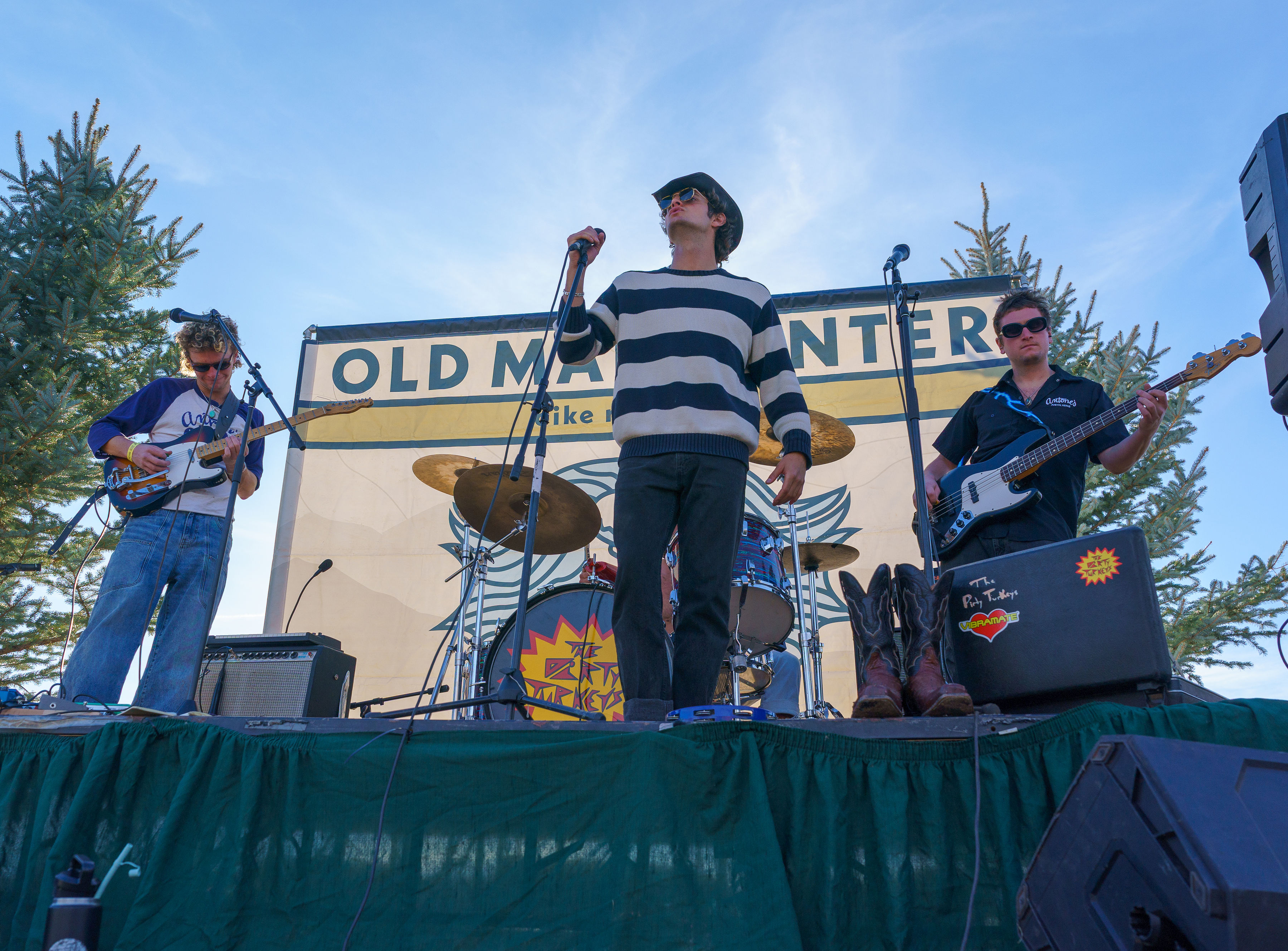 A band performing on the Old Man Winter stage